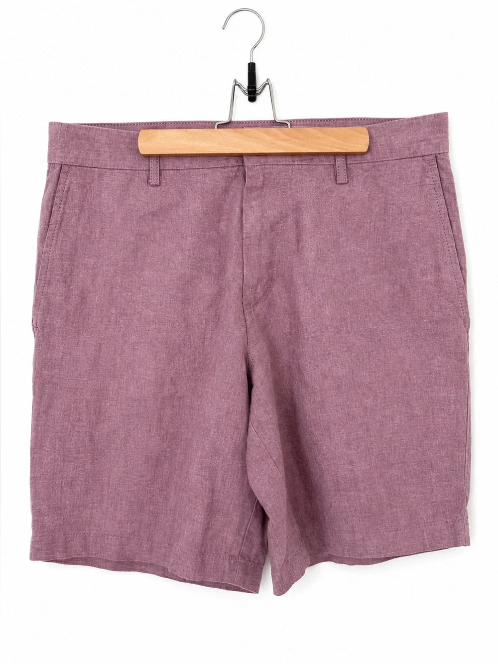 Old Navy Slim Shorts Men's Mauve Pink Skylark Linen Cotton‎ Flat Front Casual 31